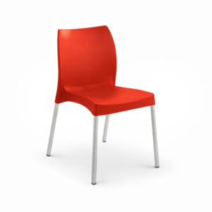 Poly chair with aluminium legs